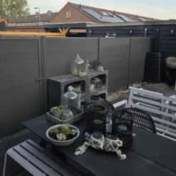 C-Wood Tuindeur aluminium antraciet frame Modular - composiet antraciet (90 x 180 cm)