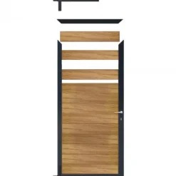 C-Wood Tuindeur aluminium antraciet frame Mix & Match - hardhout Ipé (90 x 180 cm)