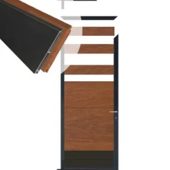 C-Wood Tuindeur aluminium antraciet frame Mix & Match - hardhout Bamboe / alu antraciet (90 x 200 cm)