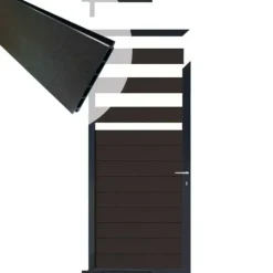 C-Wood Tuindeur aluminium antraciet frame Mix & Match - composiet antraciet (90 x 180 cm)