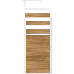 C-Wood Tuindeur aluminium wit frame Mix & Match - hardhout Ipé (90 x 180 cm)