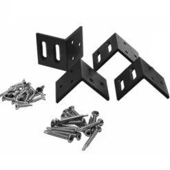 C-Wood Tuinhek met poort set composiet bruin gevlamd Design met antraciet alu frame (4,88 mtr)