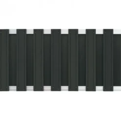 C-Wood Tuinhek met poort set composiet Stijl antraciet met blank aluminium frame (4,88 mtr)