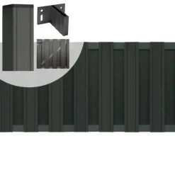 C-Wood Tuinhek met poort set composiet Stijl antraciet met antraciet aluminium frame (4,88 mtr)