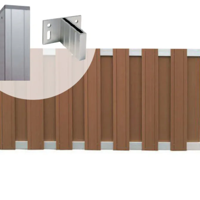 C-Wood Tuinhek set composiet Stijl bruin met blank aluminium frame (7,54 mtr)