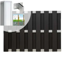 C-Wood Tuinhek set composiet Bari antraciet met blank aluminium frame (7,54 mtr)