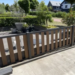 C-Wood Tuinhek set composiet bruin gevlamd Design met antraciet alu frame (5,68 mtr)