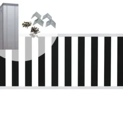 C-Wood Tuinhek set composiet antraciet Design met blank alu frame (3,81 mtr)