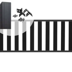 C-Wood Tuinhek set composiet antraciet Design met antraciet alu frame (5,68 mtr)