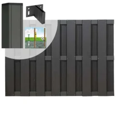 C-Wood Tuinhek set composiet Bari antraciet met antraciet aluminium frame (5,68 mtr)