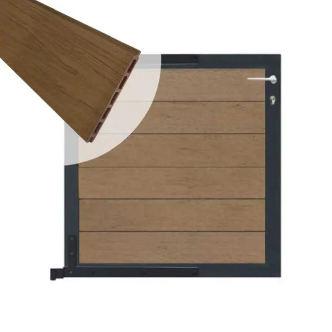 C-Wood Tuinpoort aluminium antraciet frame Mix & Match - composiet bruin gevlamd (90 x 90 cm)