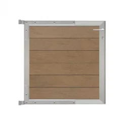C-Wood Tuinpoort aluminium blank frame Mix & Match - composiet bruin gevlamd (90 x 90 cm)