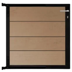 C-Wood Tuinpoort aluminium zwart frame Modular - composiet teak (90 x 90 cm)