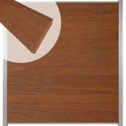 C-Wood Zelfbouw schutting hardhout Mix & Match Bamboe - blank alu accessoires (180 x 200 cm)