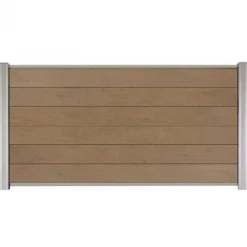 C-Wood Zelfbouw schutting composiet Mix & Match bruinvlam - blank alu accessoires (180 x 90 cm)