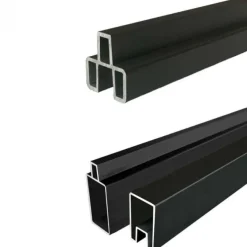 C-Wood Zelfbouw schutting composiet Modular bruin gevlamd - antraciet alu accessoires (180 x 97 cm)