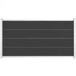 C-Wood Zelfbouw schutting composiet Modular antraciet - wit alu accessoires (180 x 97 cm)