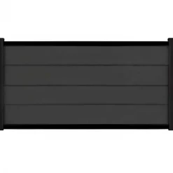 C-Wood Zelfbouw schutting composiet Modular antraciet - zwart alu accessoires (180 x 97 cm)