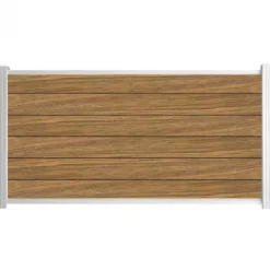 C-Wood Zelfbouw schutting hardhout Mix & Match Thermo Fraké - wit alu accessoires (180 x 90 cm)