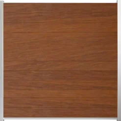 C-Wood Zelfbouw schutting hardhout Mix & Match Bamboe - wit alu accessoires (180 x 180 cm)