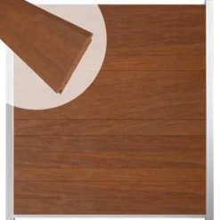 C-Wood Zelfbouw schutting hardhout Mix & Match Bamboe - wit alu accessoires (180 x 200 cm)