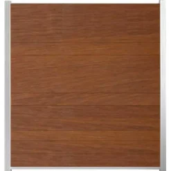 C-Wood Zelfbouw schutting hardhout Mix & Match Bamboe - wit alu accessoires (180 x 200 cm)