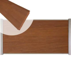 C-Wood Zelfbouw schutting hardhout Mix & Match Bamboe - blank alu accessoires (180 x 90 cm)