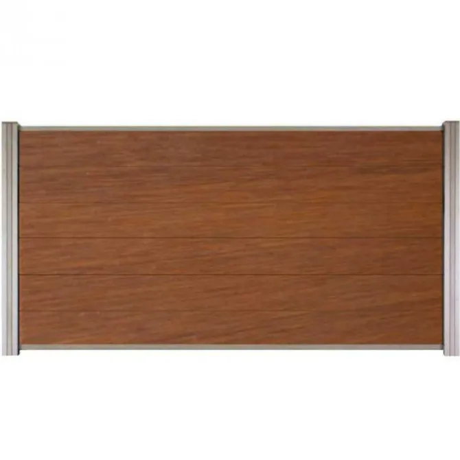 C-Wood Zelfbouw schutting hardhout Mix & Match Bamboe - blank alu accessoires (180 x 90 cm)