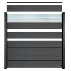 Deco lamel antraciet hardglas Modular systeem met antraciet frame (180 x 21 cm)