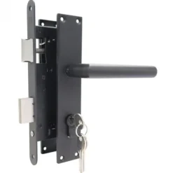 Deurbeslag voor tuindeur - Zwart - complete set met 3 sleutels