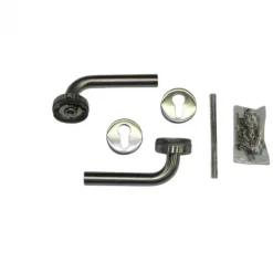 Deurkruk met rozetten voor tuindeur - stift 120 mm