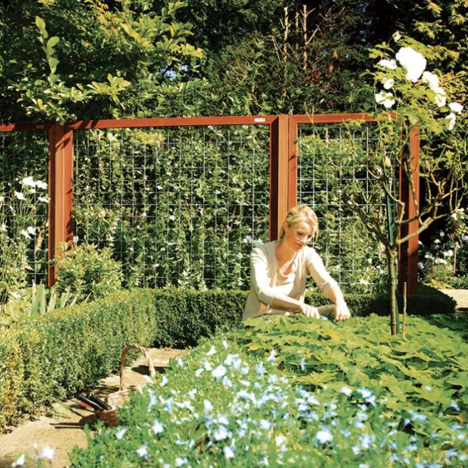 Draadscherm verzinkt met hardhout angelyn kader (90 x 180 cm)