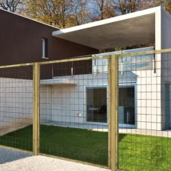 Draadscherm verzinkt zachthout kader groen geimpregneerd (180 x 180 cm)