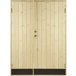 Dubbele dichte deur incl. kozijn - Rechtsdraaiend - Onbehandeld - 127,8 x 187,8 cm