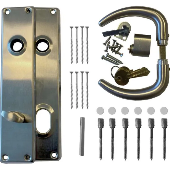 Dubbele dichte deur incl. kozijn en beslag - Rechtsdraaiend - Onbehandeld - 151,2 x 197,8 cm