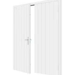 Dubbele plaatdeur met kozijn - wit - 930 x 2115 mm incl. beslag