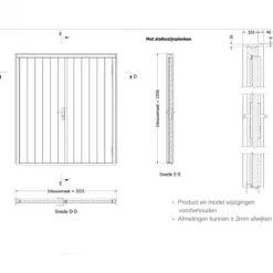 Dubbele plaatdeur met kozijn - wit - 930 x 2115 mm incl. beslag
