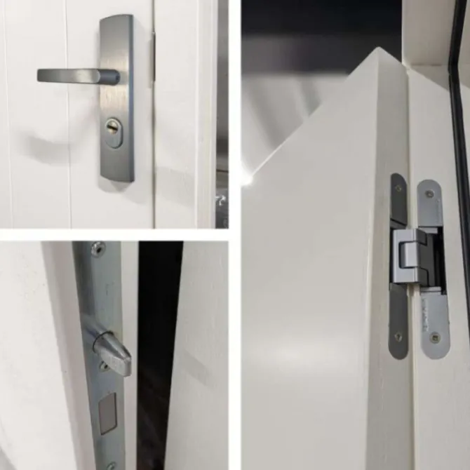 Dubbele plaatdeur XL met kozijn - wit - 1200 x 2115 mm incl. beslag