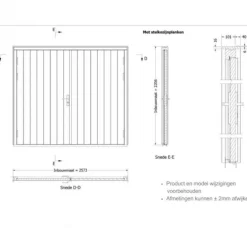 Dubbele plaatdeur XL met kozijn - wit - 1200 x 2115 mm incl. beslag
