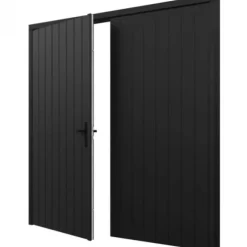 Dubbele plaatdeur XL met kozijn - zwart - 1200 x 2115 mm incl. beslag