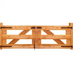 Dubbele poort Douglas incl. zwart beslag (300 x 100 cm) dikte 4,5 cm