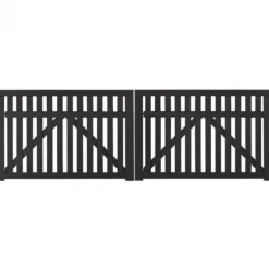 Dubbele poort vuren - Country recht zwart (300 x 98 cm)