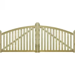 Dubbele poort vuren - Ligno toog groen geimpregneerd (300 x 88/118 cm)