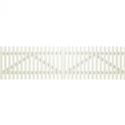 Dubbele poort vuren - Retro rechte poorten wit (300 x 80 cm)