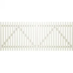 Dubbele poort vuren - Retro rechte poorten wit (300 x 120 cm)