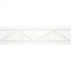 Dubbele poort vuren - Skagen Lux recht wit (300 x 80 cm)