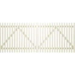 Dubbele poort vuren - Skagen Lux recht wit (300 x 120 cm)