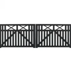 Dubbele poort vuren - Vinesse rechte poorten zwart (300 x 98 cm)