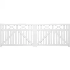 Dubbele poort vuren - Vinesse rechte poorten wit (300 x 98 cm)