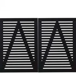 Dubbele tuinpoort vuren - Tokyo louvre recht zwart (200 x 140 cm)